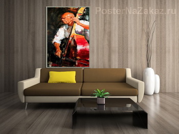 Модульная картина Конрабасист