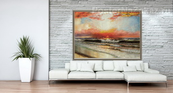 Модульная картина Прибрежный пейзаж, закат