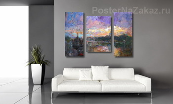 Модульная картина Вечер на Петропавловке