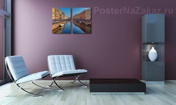 Модульная картина Санкт-Петербург, утро на Мойке