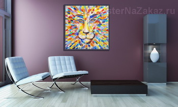 Модульная картина Храбрый лев