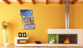 Модульная картина Снежный вечер 