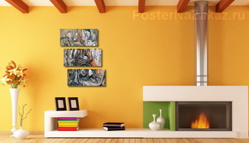 Модульная картина Эйфелева башня с деревьями