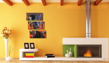 Модульная картина Вечер в городе