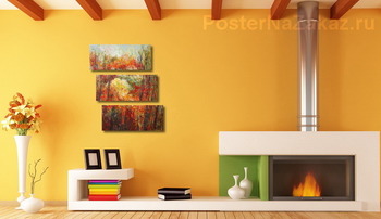 Модульная картина Рябиновая осень