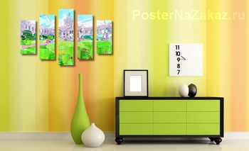 Модульная картина Тюльпаны у Казанского собора