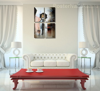 Модульная картина Собака-Барабана