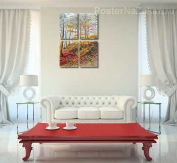 Модульная картина Осенний лес