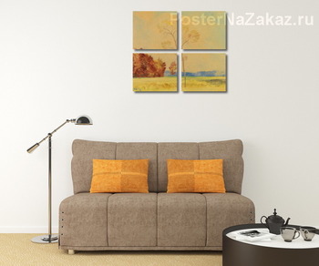 Модульная картина Пейзаж с деревом.