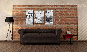 Модульная картина Извозчик на территории Кремля. 1900-е