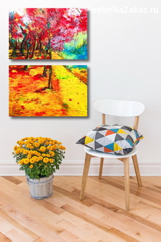 Модульная картина Осенние деревья