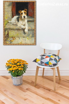 Модульная картина Фокстерьер ожидании хозяина
