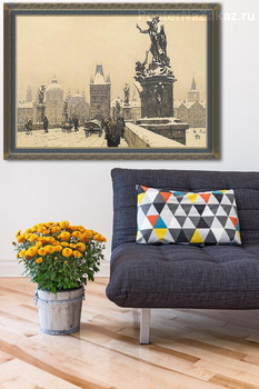 Модульная картина Карлов мост в зимнее время