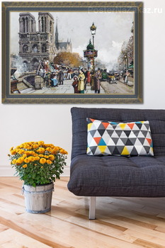 Модульная картина Нотр-Дам и набережная Сен-Мишель