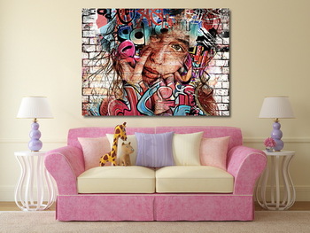 Модульная картина Портрет, граффити