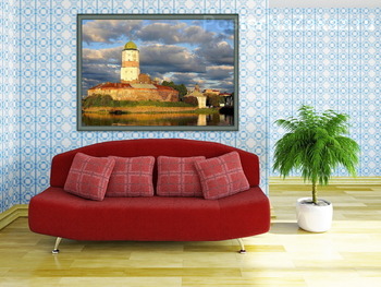 Модульная картина Выборгский замок в лучах закатного солнца