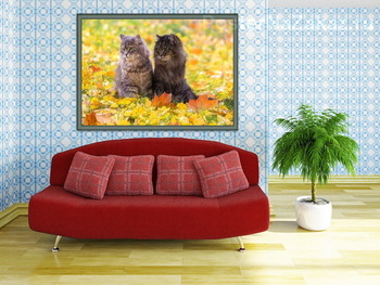 Модульная картина Двое на осеннем ковре