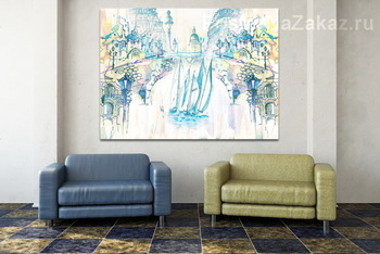 Модульная картина Акварельный мост
