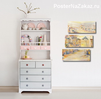 Модульная картина Утренний городской пейзаж