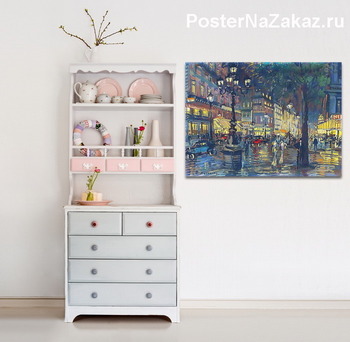 Модульная картина Ночной Париж