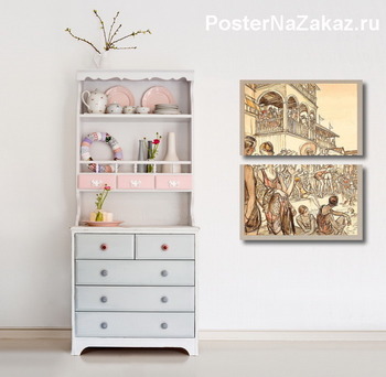 Модульная картина Реклама кофе Maxwell House (диптих), 1926