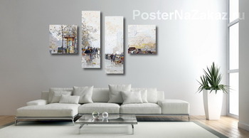 Модульная картина Набережная Сены и Нотр-Дам де Пари