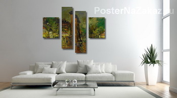 Модульная картина Ночной Париж