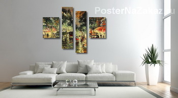 Модульная картина Ночная дорога в Париже