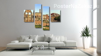 Модульная картина Вид на форуме в Риме (1814)