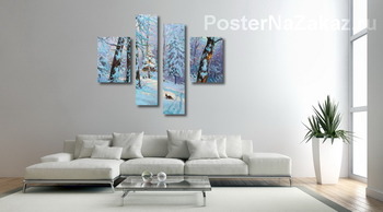 Модульная картина Зимний лес