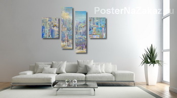 Модульная картина Мастерская с видом на утренний городок