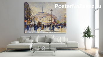 Модульная картина Сцена на парижских улицах