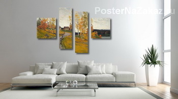 Модульная картина Осенние березы