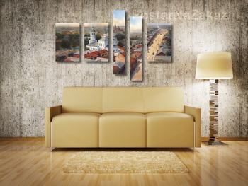 Модульная картина Старая Тула. Пятницкая улица