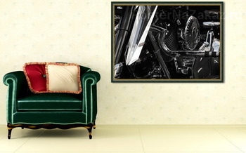 Модульная картина Harley-Davidson в деталях.