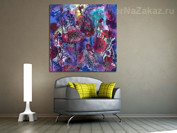 Модульная картина Подводные маки