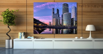 Модульная картина  небо и небоскребы-7