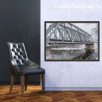 Модульная картина зимний мост