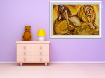 Модульная картина Две тигрицы