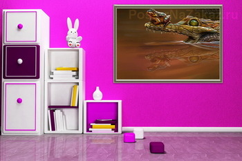 Модульная картина Крокодил и лягушка