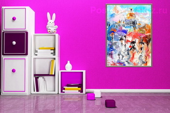 Модульная картина В дождь на Дворцовой