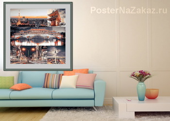 Модульная картина Ночная Япония