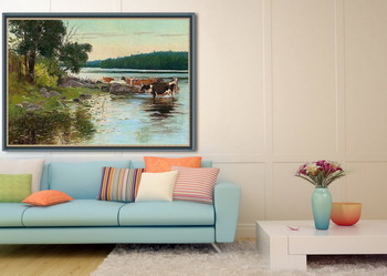 Модульная картина Вид около озера