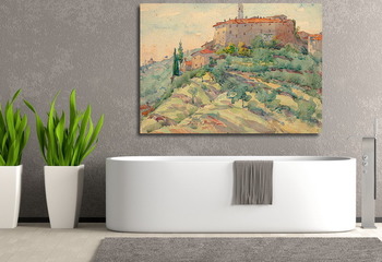 Модульная картина Итальянский пейзаж с замком