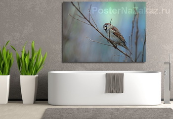 Модульная картина воробей  