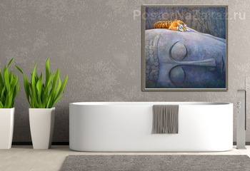 Модульная картина Спящий Будда и тигр