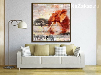 Модульная картина Слон в саване