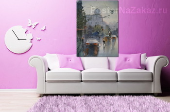 Модульная картина Дождь в городе