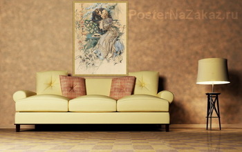 Модульная картина Сбор меда, иллюстрация календаря, 1907