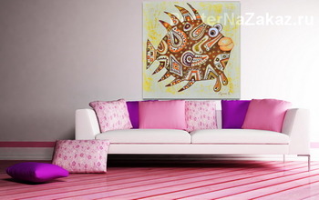 Модульная картина Лоскутная рыбка